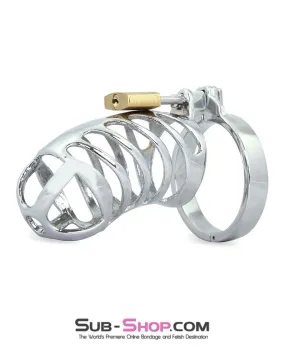 0719M      Tiger Cage Locking Steel Penis Chastity Cage