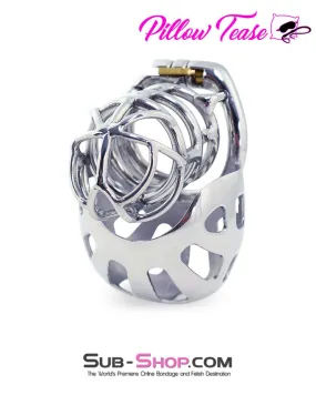 1341AR      Full Coverage Steel Locking Chastity Tease and CBT Device, 1.75" Cock Ring