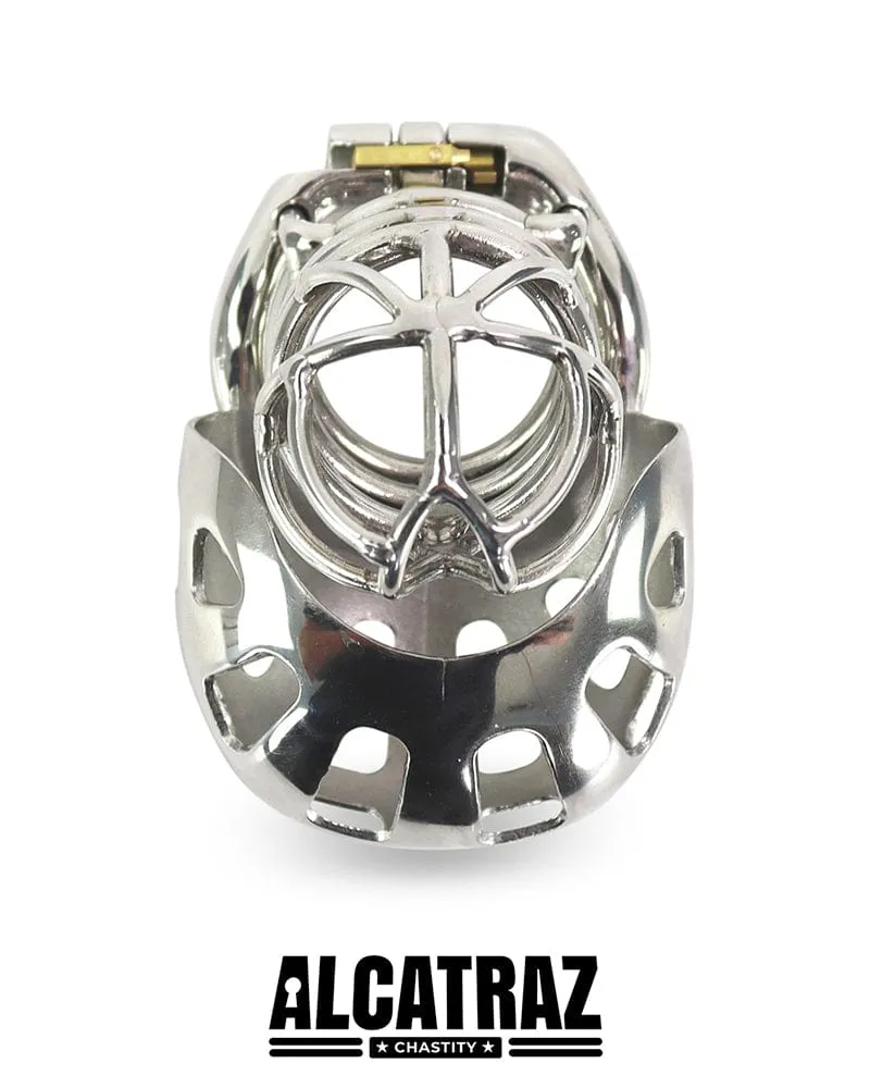 1341AR      Full Coverage Steel Locking Chastity Tease and CBT Device, 1.75" Cock Ring