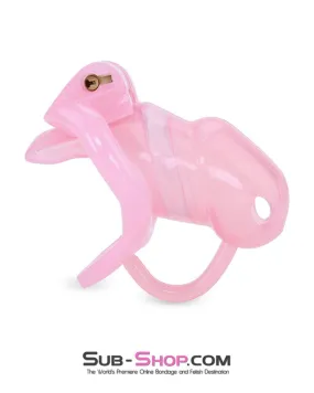 1359AR      Little Sissy Cock Blocker Silicone Locking Male Chastity with Ball Divider