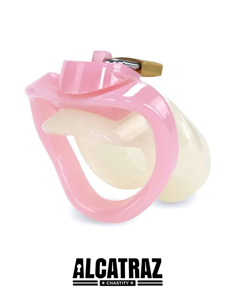 1384AR      Sissy Tease and Denial Locking Pink Cock Chastity