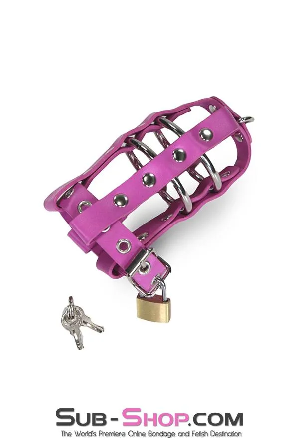 1461DL     Sissy’s Locking Leatherette Cock & Balls Cage with Lead Ring Tip