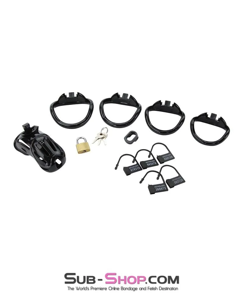 1510AR      Jailhouse Cock Black Locking Male Chastity Cage