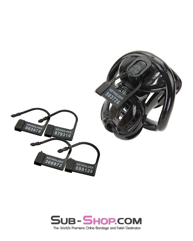 1556AR      Short Jailhouse Cock Black Locking Male Chastity Cage