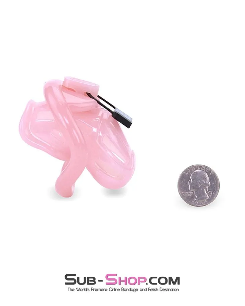 1557AR      Little Prison Bitch Pink Jailhouse Cock Locking Male Chastity Cage