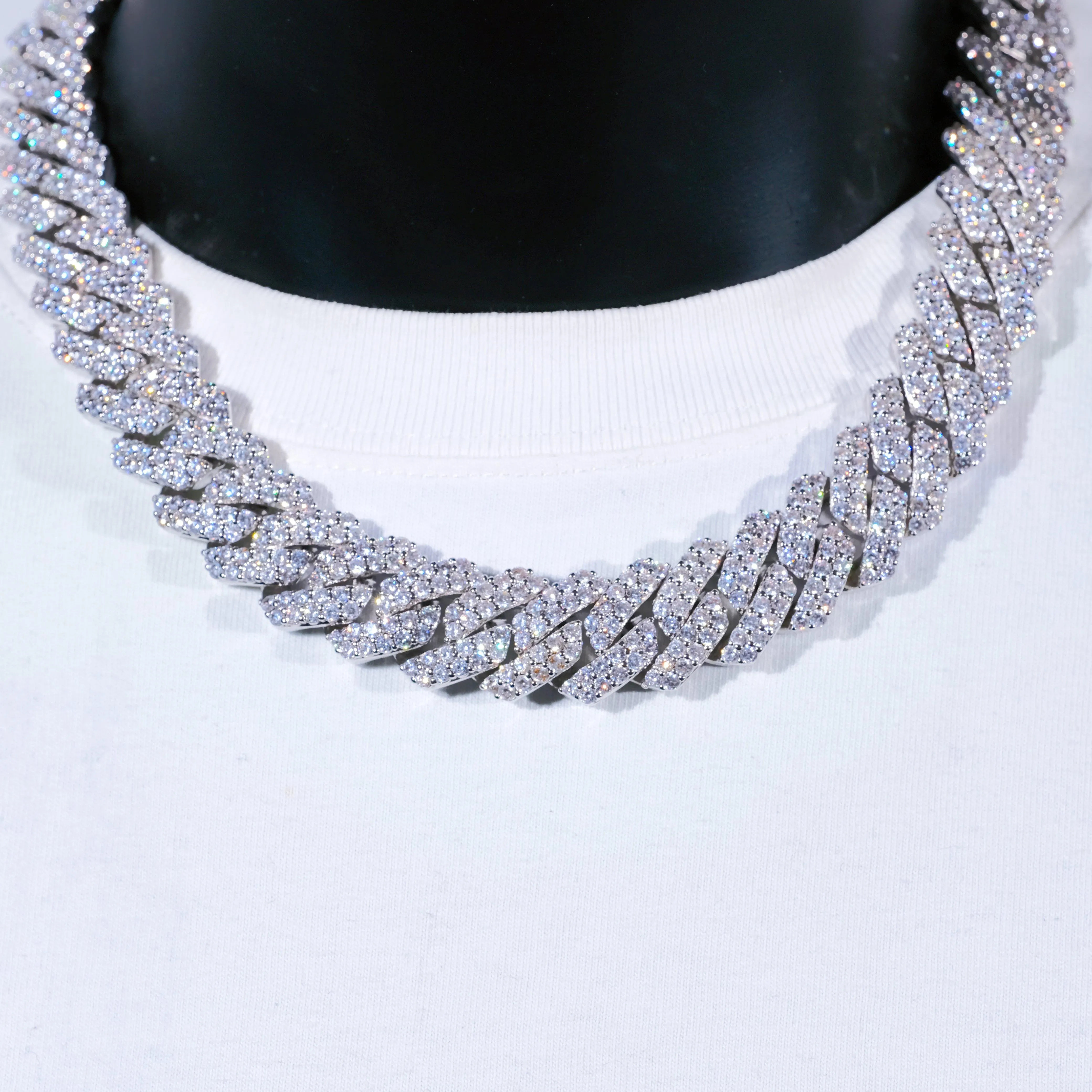 19mm 2-Row Iced Prong Cuban Chain (Reward)