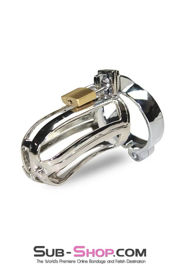 2540M      Mistresses Pleasure Hinged Locking Steel Cock and Ball Chastity