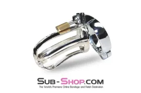 2540M      Mistresses Pleasure Hinged Locking Steel Cock and Ball Chastity