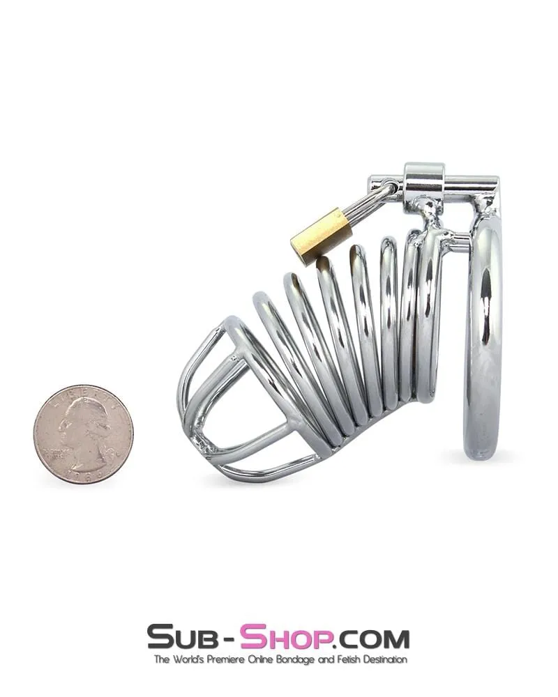3749M      Cock Blocker Locking Steel Tease and Torment Chastity Cock Cage