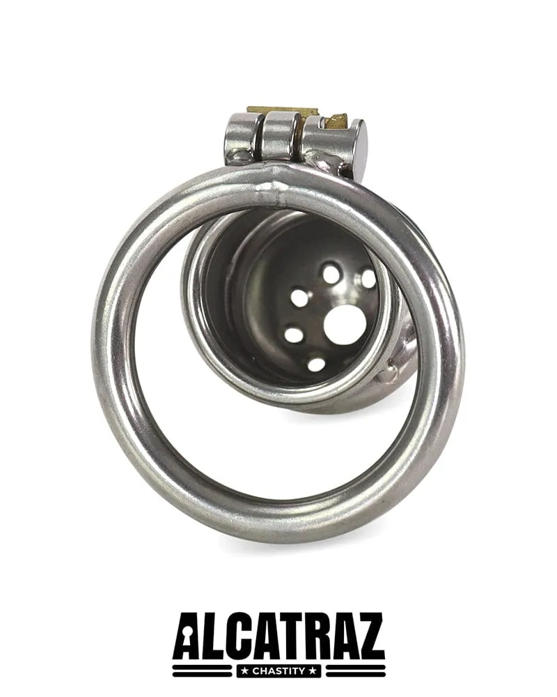 3838AR      Steel Capped Tube Full Enclosure Chastity Cock Cage with 2” Cock Ring