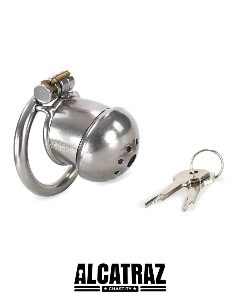 3838AR      Steel Capped Tube Full Enclosure Chastity Cock Cage with 2” Cock Ring