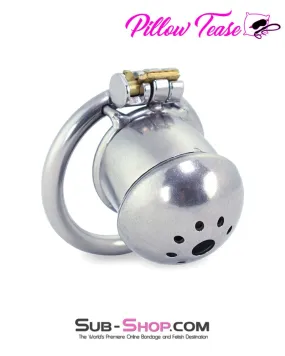 3838AR      Steel Capped Tube Full Enclosure Chastity Cock Cage with 2” Cock Ring