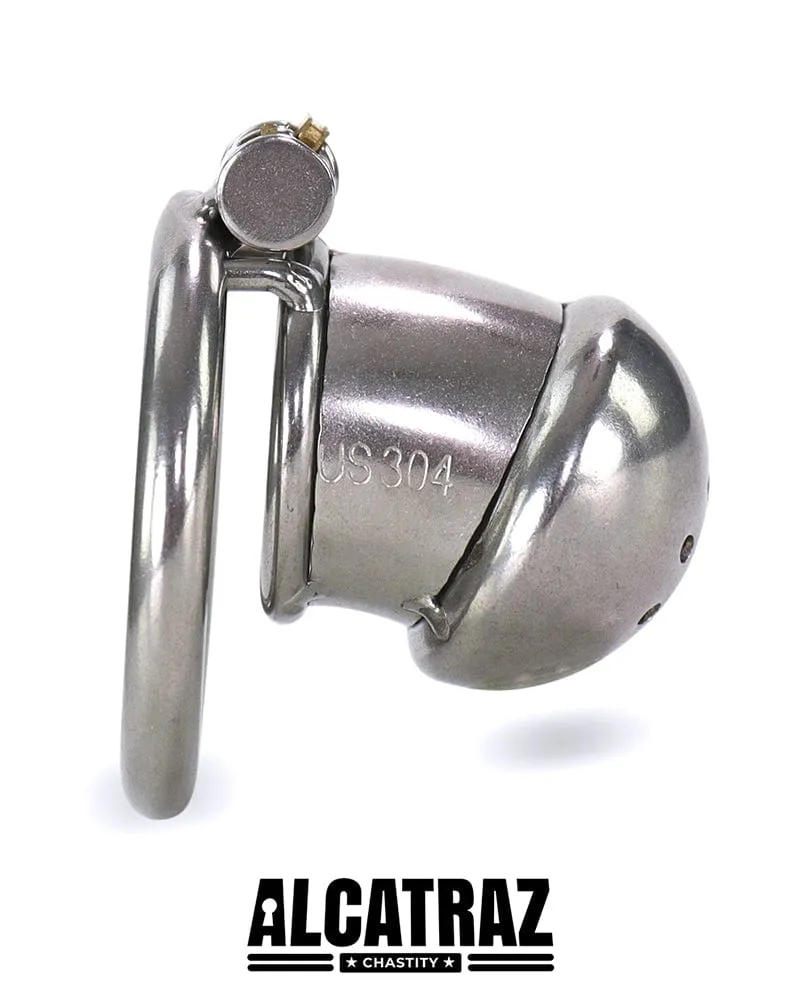 3838AR      Steel Capped Tube Full Enclosure Chastity Cock Cage with 2” Cock Ring