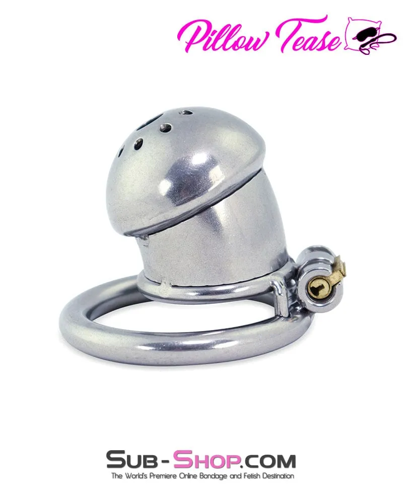 3838AR      Steel Capped Tube Full Enclosure Chastity Cock Cage with 2” Cock Ring