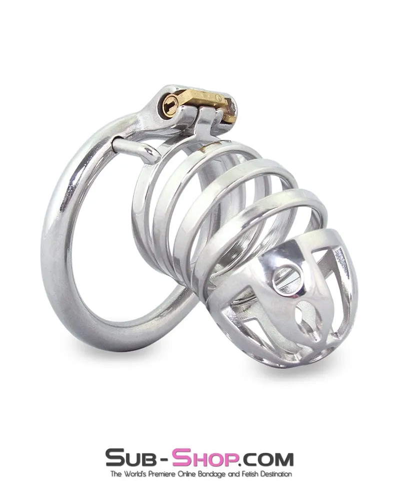 6764M      The Slammer Stainless Steel Locking Chastity Cock Cage