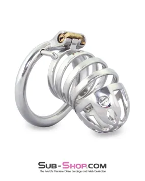 6764M      The Slammer Stainless Steel Locking Chastity Cock Cage
