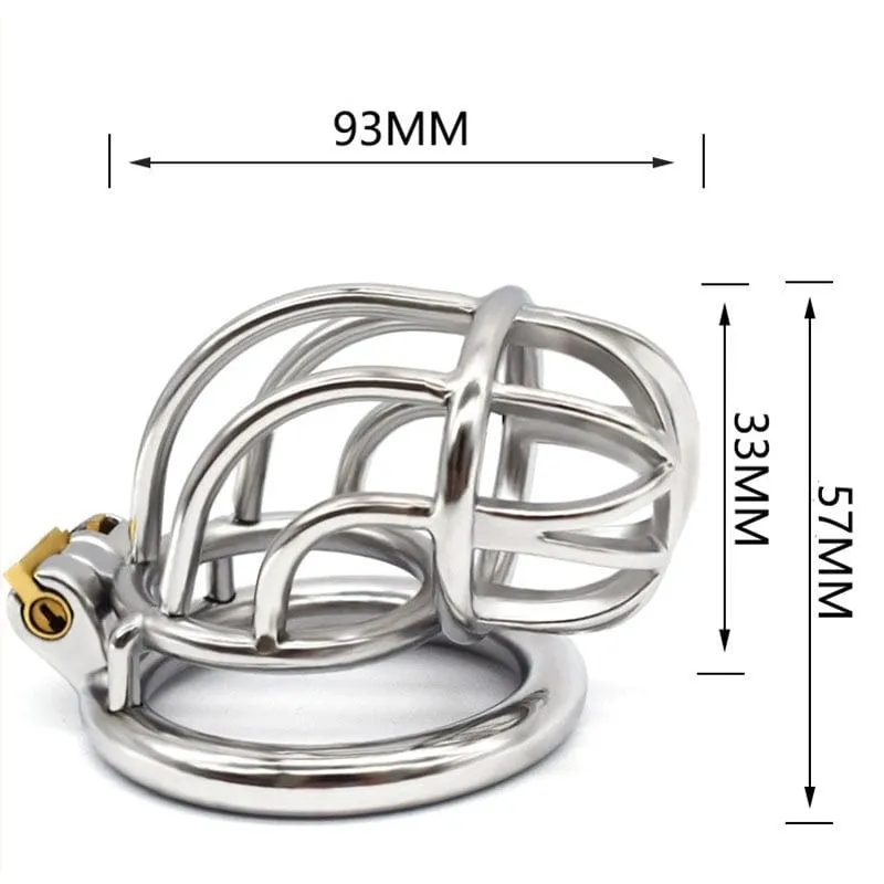 6810M      Bow Down Bent Steel Cock Cage Chastity Device