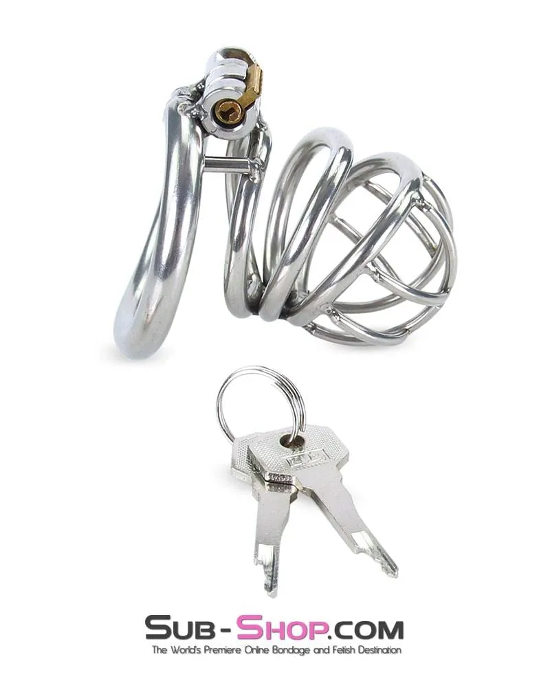 6982RS      The Observatory High Security Tumbler Style Locking Steel Male Chastity Device