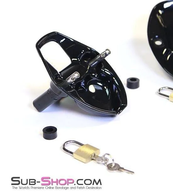 7321AR      Super Crusher Locking Cock and Ball Chastity Torture Set