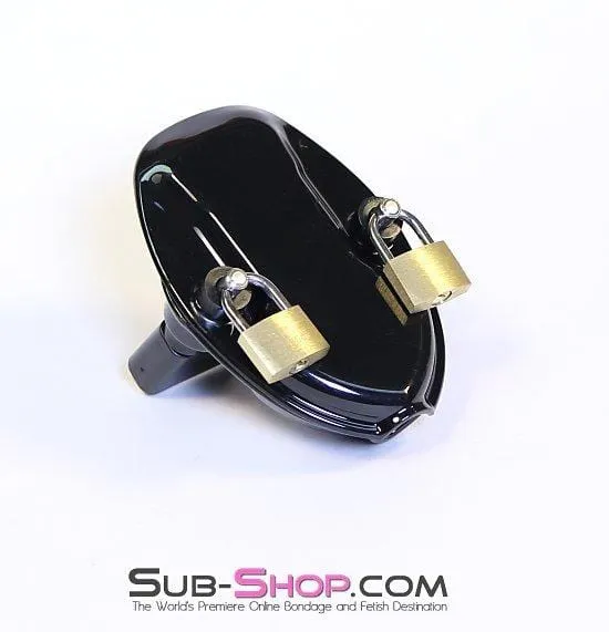7321AR      Super Crusher Locking Cock and Ball Chastity Torture Set