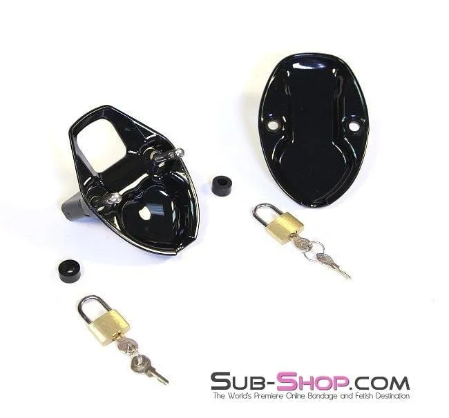 7321AR      Super Crusher Locking Cock and Ball Chastity Torture Set