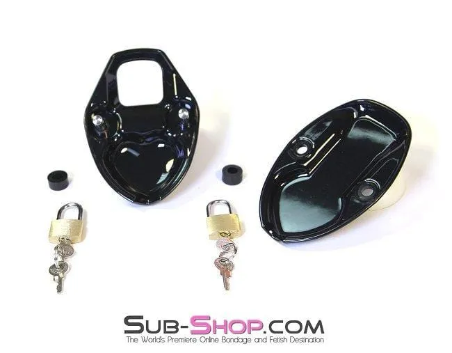 7321AR      Super Crusher Locking Cock and Ball Chastity Torture Set