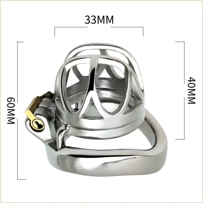 7828M      The Brig Large Steel Cock Cage Chastity with Large Cock Ring