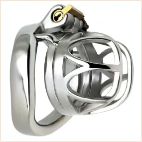 7828M      The Brig Large Steel Cock Cage Chastity with Large Cock Ring