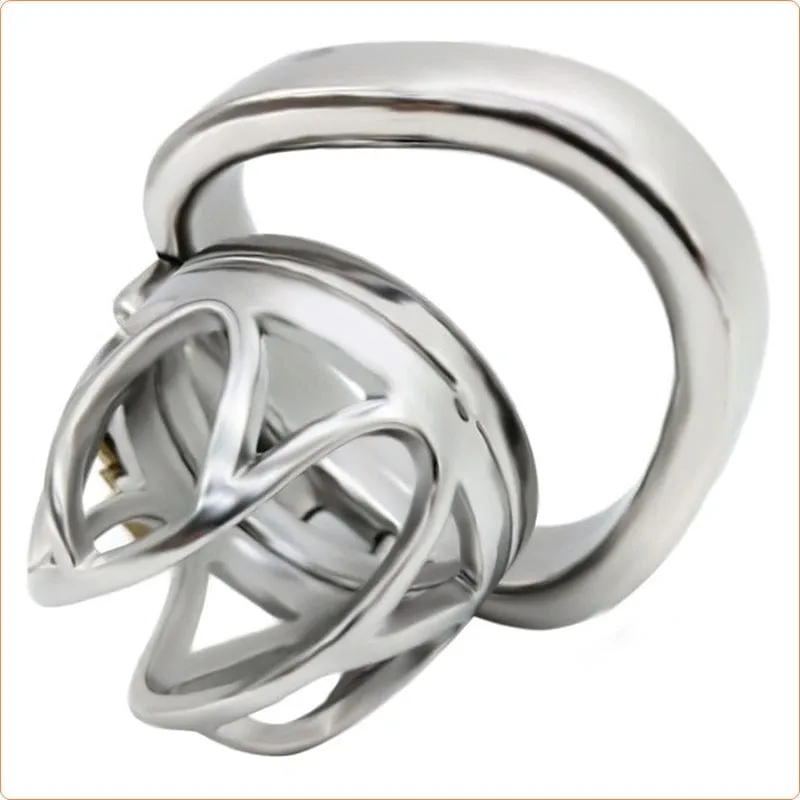 7828M      The Brig Large Steel Cock Cage Chastity with Large Cock Ring