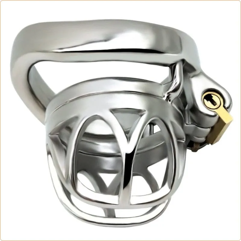 7828M      The Brig Large Steel Cock Cage Chastity with Large Cock Ring