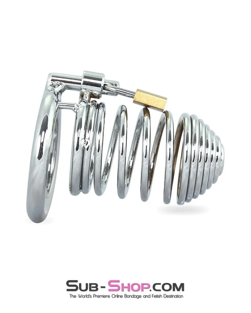 7890M      Wind Him Up Tease and Torment Locking Steel Cock Cage