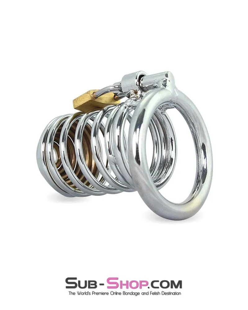 7890M      Wind Him Up Tease and Torment Locking Steel Cock Cage