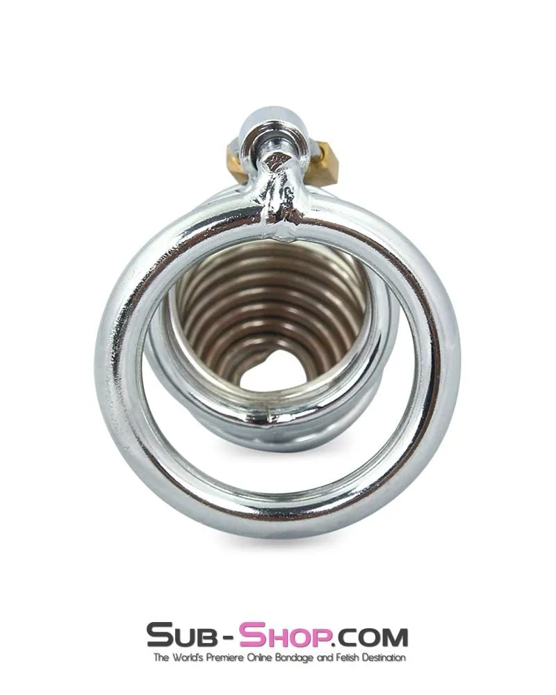 7902M      Curved Spiral Steel Chastity Tease and Torment Cock Cage