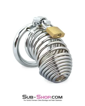 7902M      Curved Spiral Steel Chastity Tease and Torment Cock Cage
