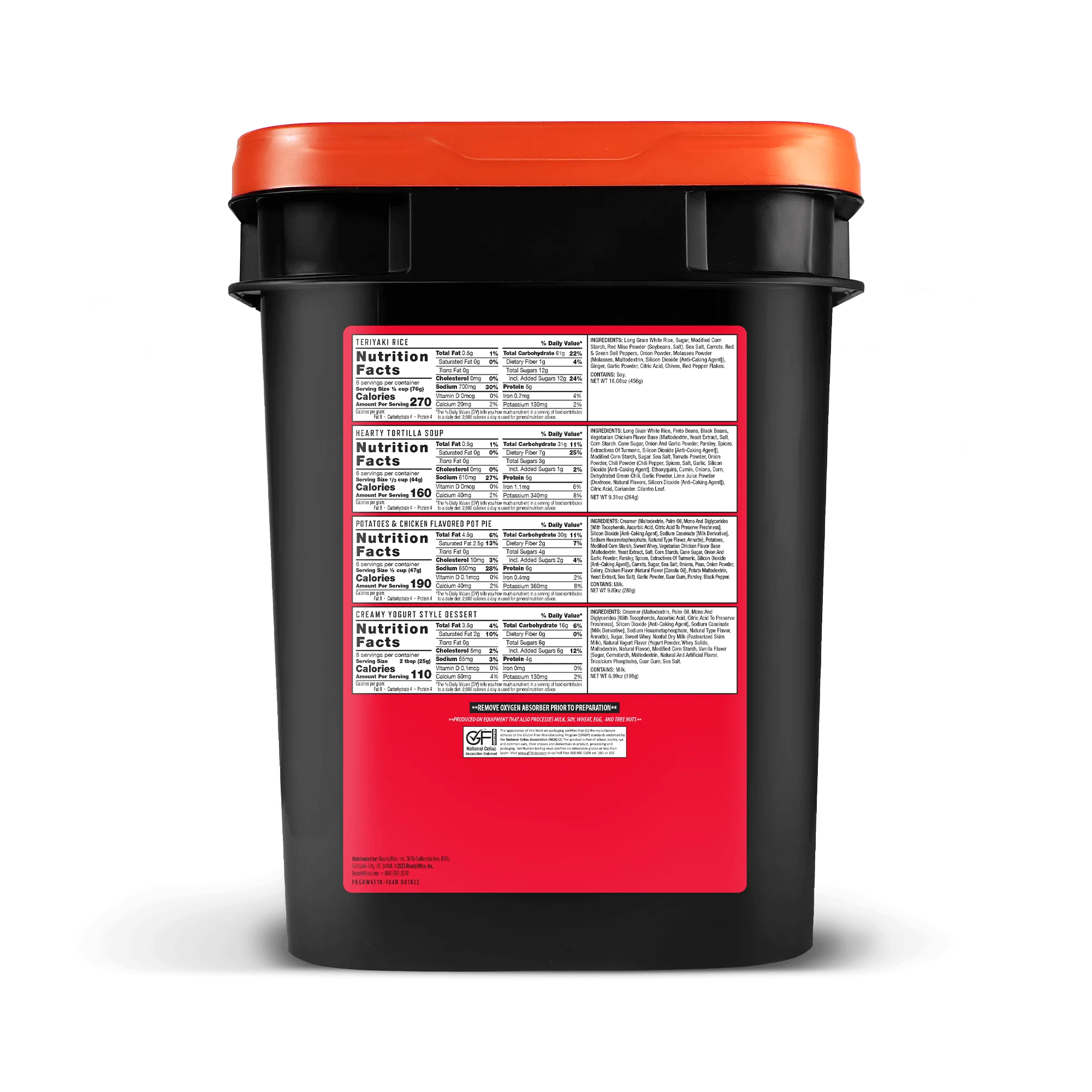 84 Serving Gluten Free Grab and Go Bucket