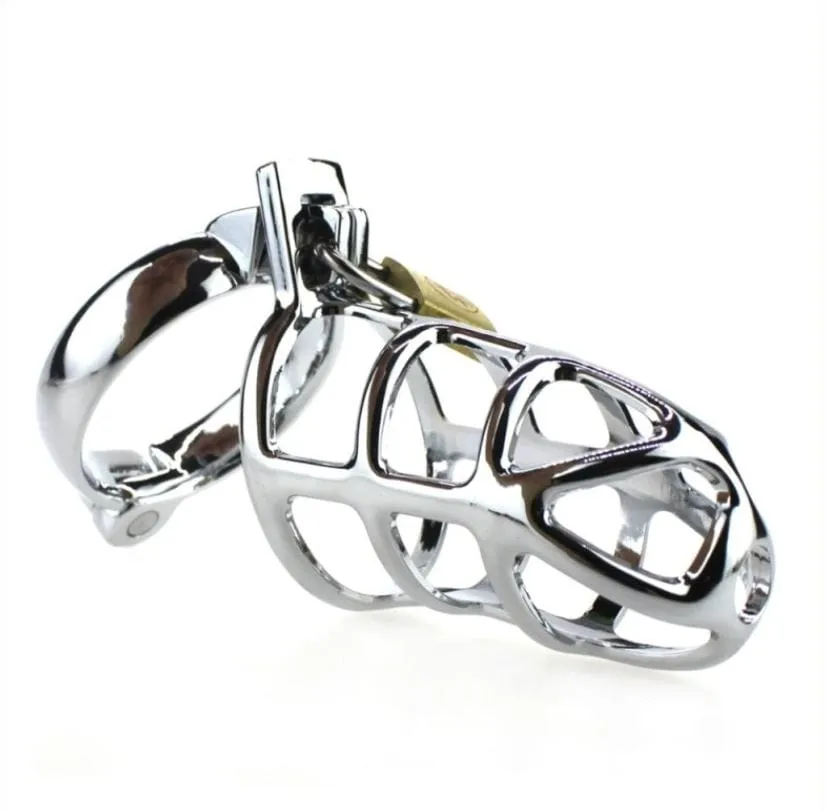 8707HS      Cock Tease Locking Steel Male Chastity Set