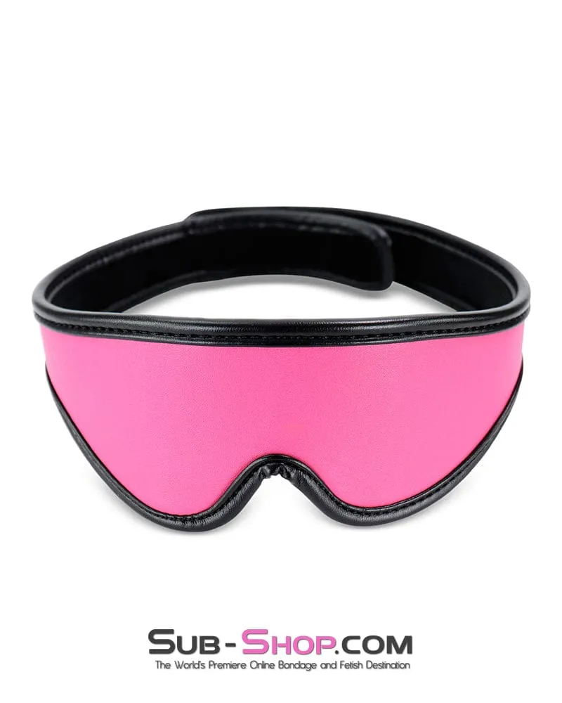 9995DL-SIS      Hot Pink Sissy 6 Piece Bondage Collar, Wrist Cuffs, Ankle Cuffs and Blindfold Set