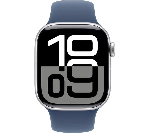 APPLE Watch Series 10 Cellular - 42mm Silver Aluminium Case with Denim Sport Band, S/M - Pristine