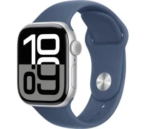 APPLE Watch Series 10 Cellular - 42mm Silver Aluminium Case with Denim Sport Band, S/M - Pristine