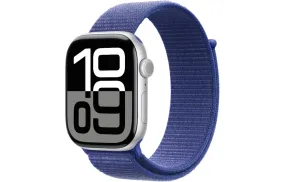 Apple Watch Series 10 GPS, 42mm Silver Aluminium Case with Ultramarine Sport Loop - Pristine