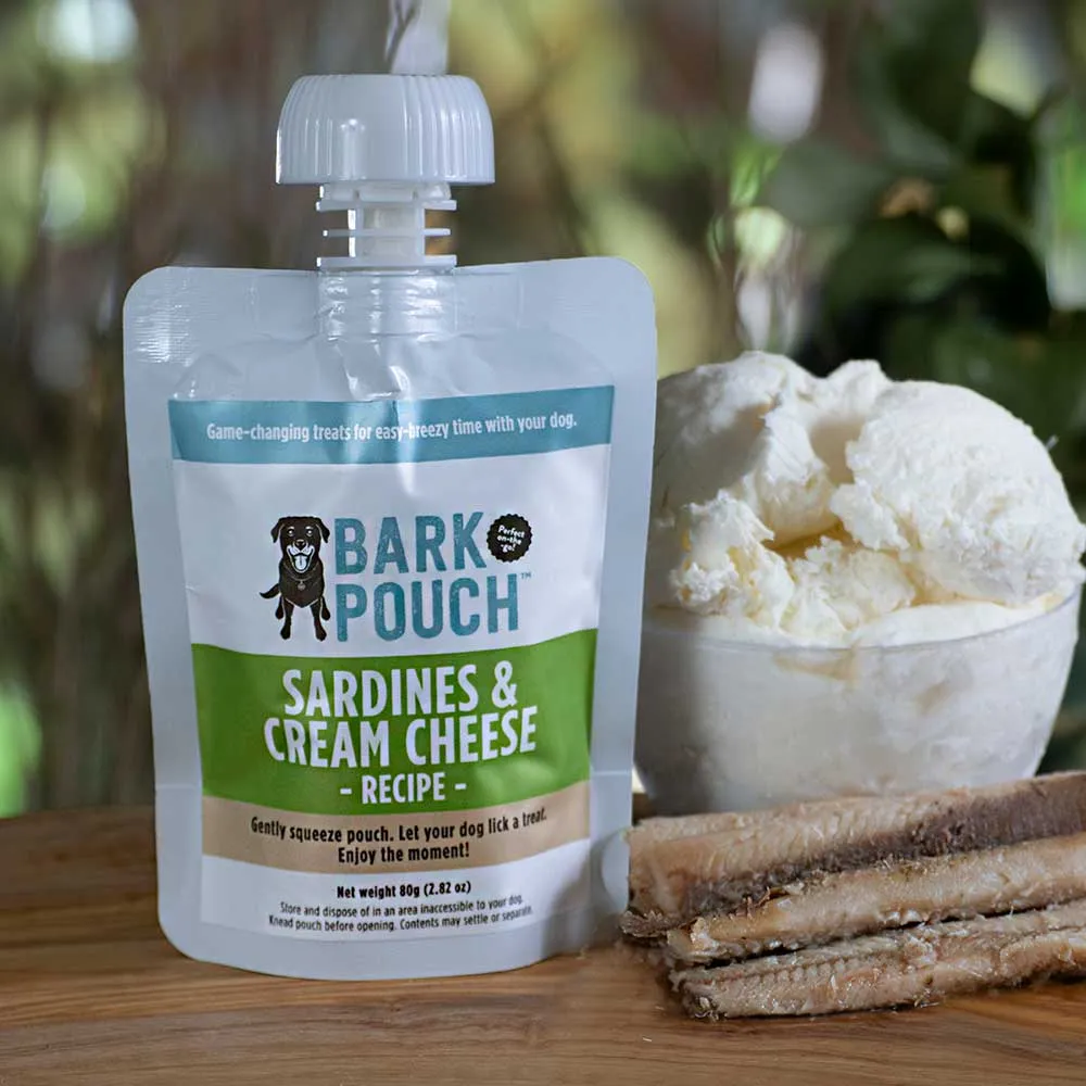 Bark Pouch - Sardines & Cream Cheese Recipe Dog Treat Squeeze Pouch
