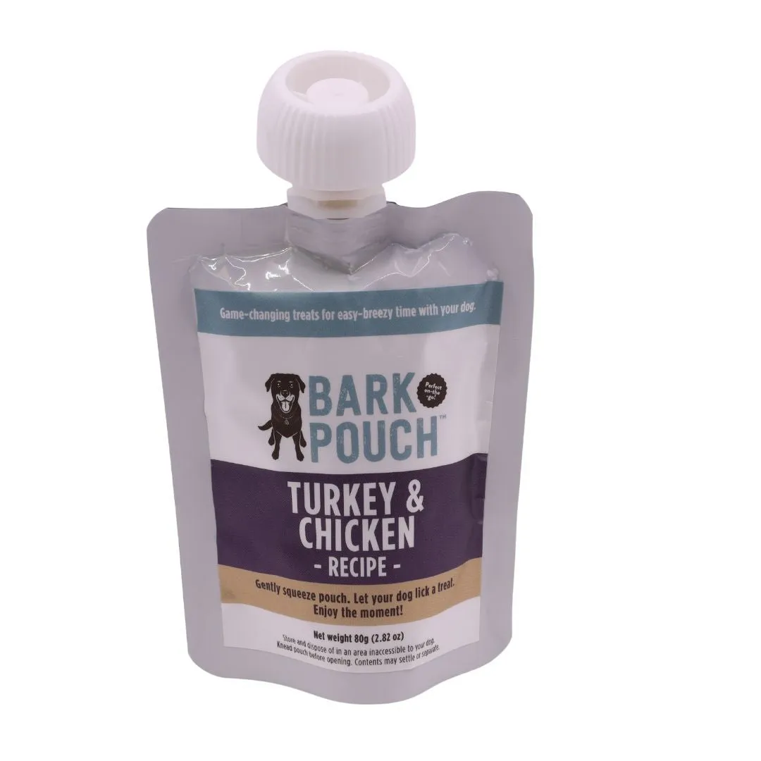 Bark Pouch - Turkey & Chicken Recipe Dog Treat Squeeze Pouch