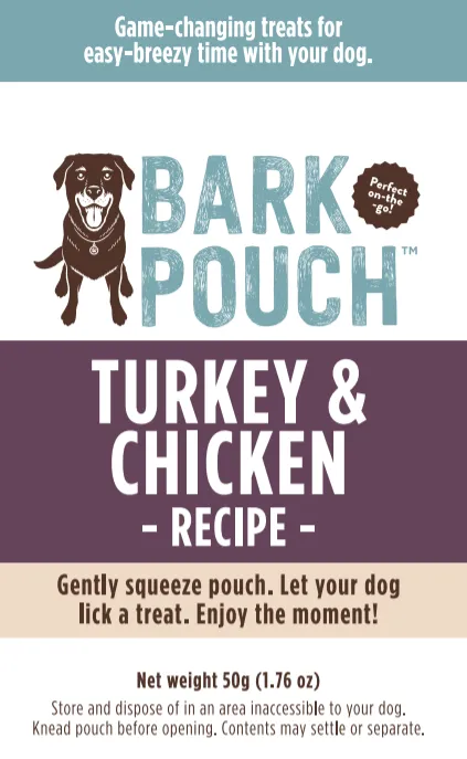 Bark Pouch - Turkey & Chicken Recipe Dog Treat Squeeze Pouch