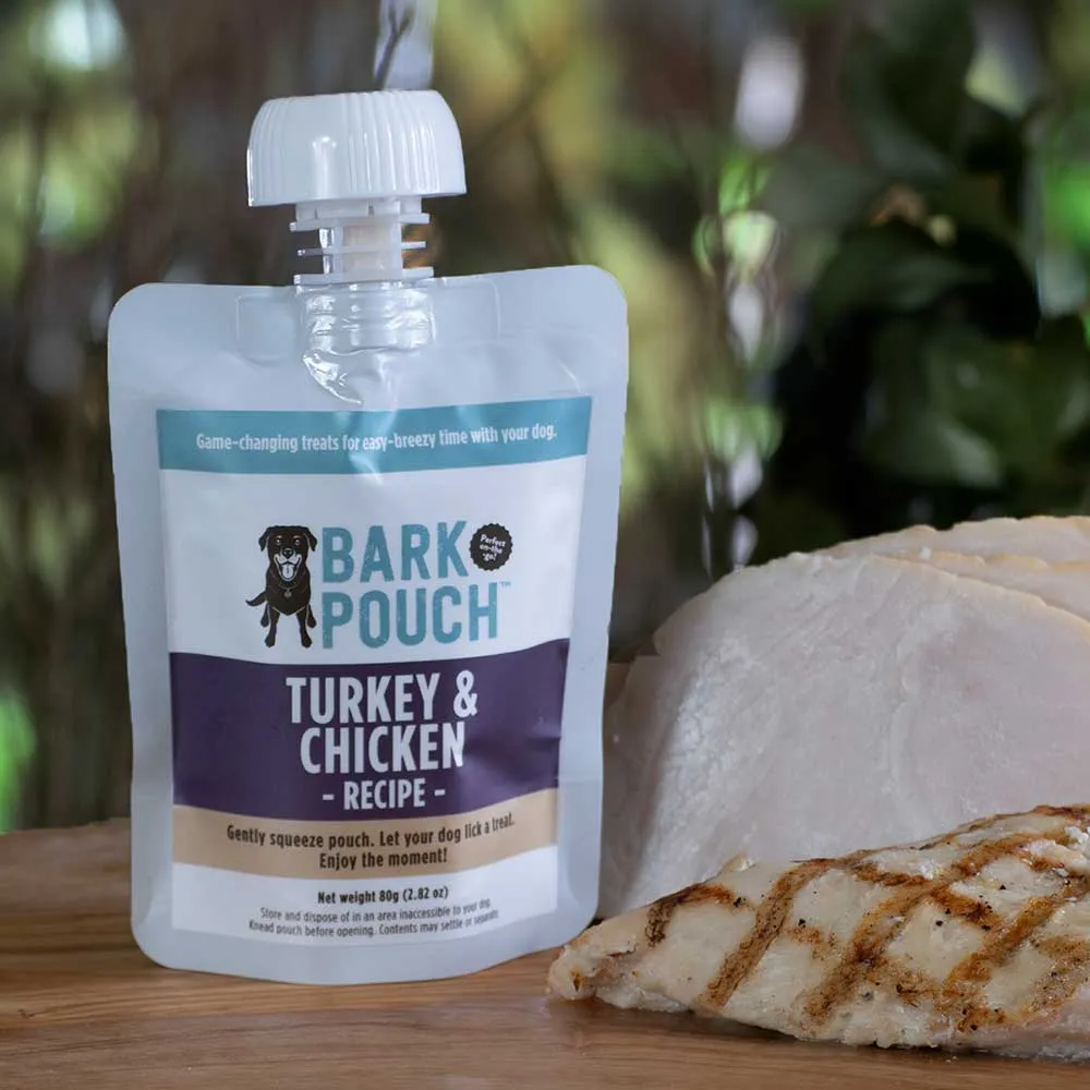 Bark Pouch - Turkey & Chicken Recipe Dog Treat Squeeze Pouch