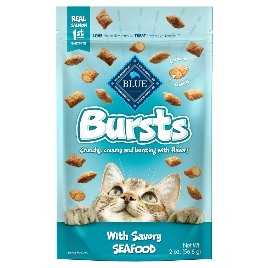 Blue Buffalo Bursts Crunch & Creamy Savory Seafood Treats For Cats (2 oz)