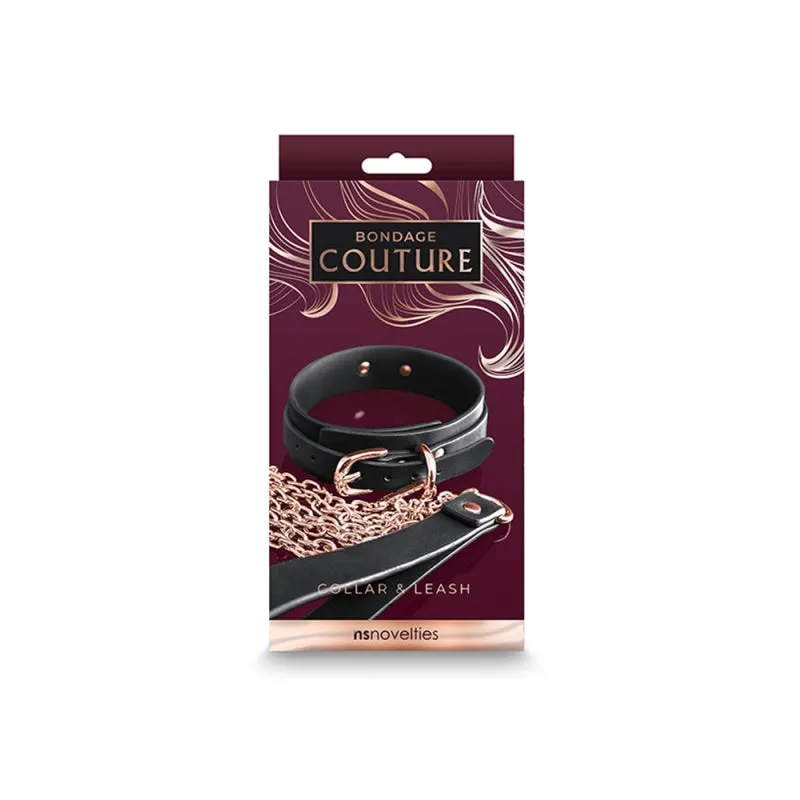Bondage Couture - Collar and Leash - Black