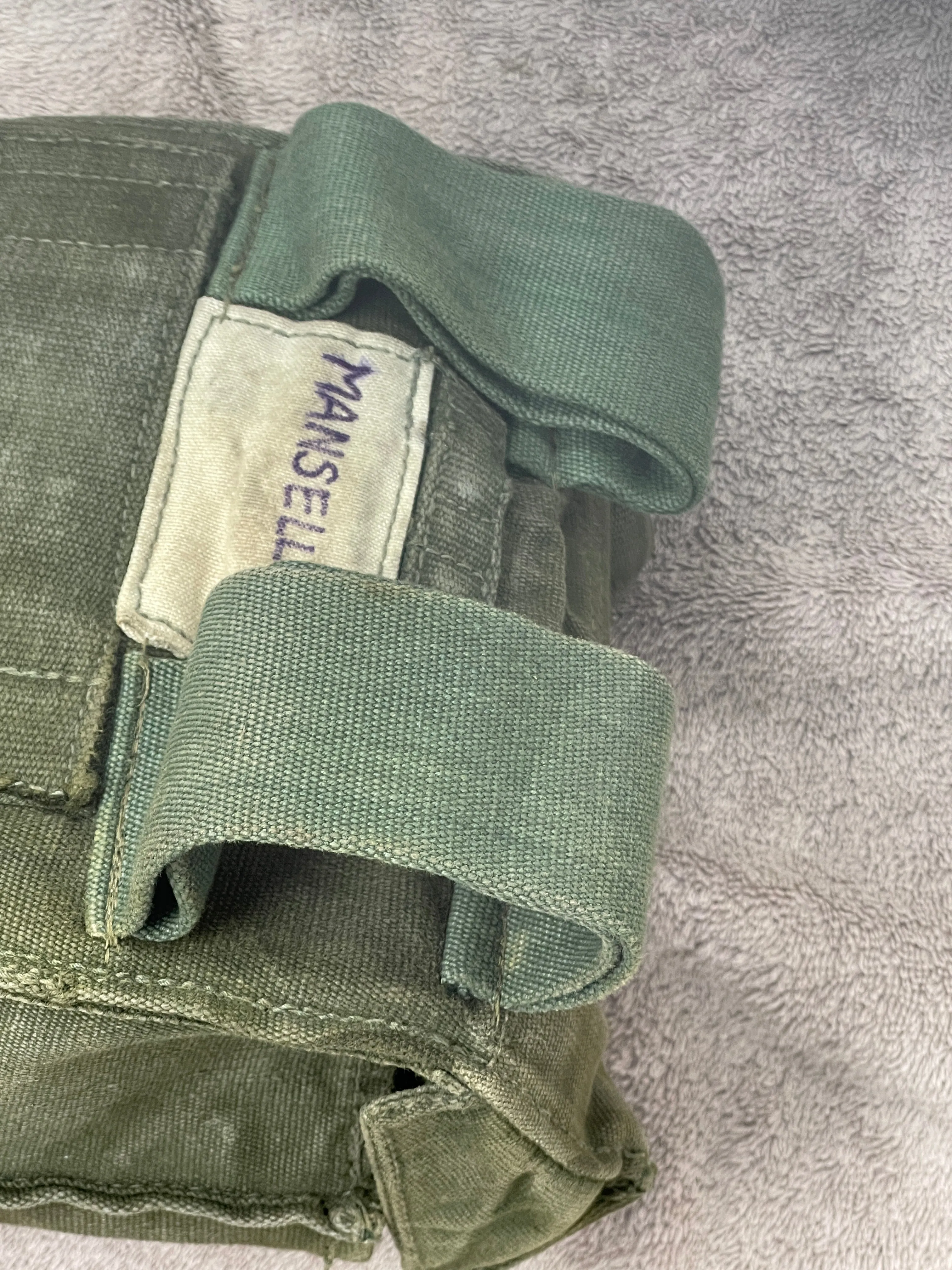 British 1958 Pattern Webbing Kidney Pouch in Theatre modified for SF use