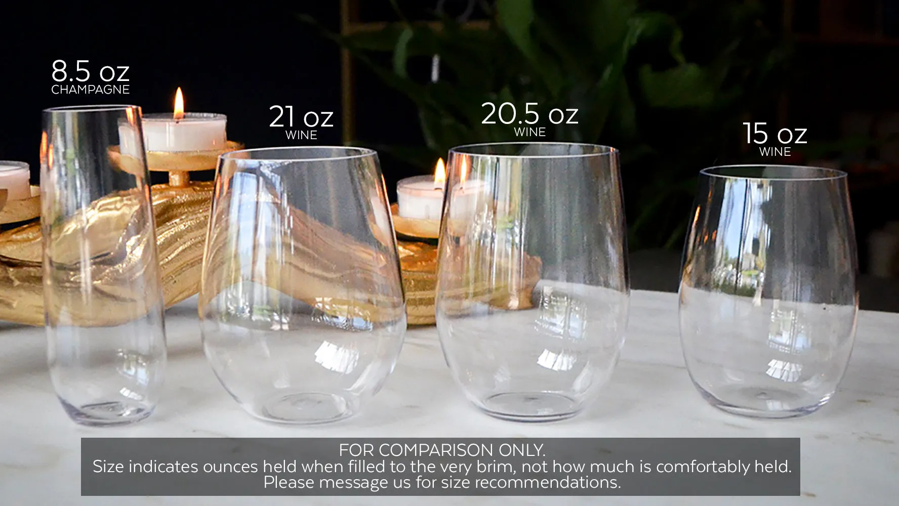 Classic Monogram Stemless Champagne Flutes & Wine Glasses
