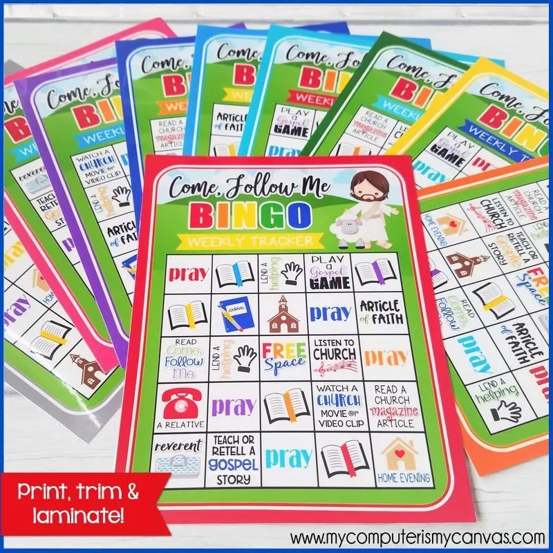 Come Follow Me {FAMILY} BINGO TASK TRACKER Printables