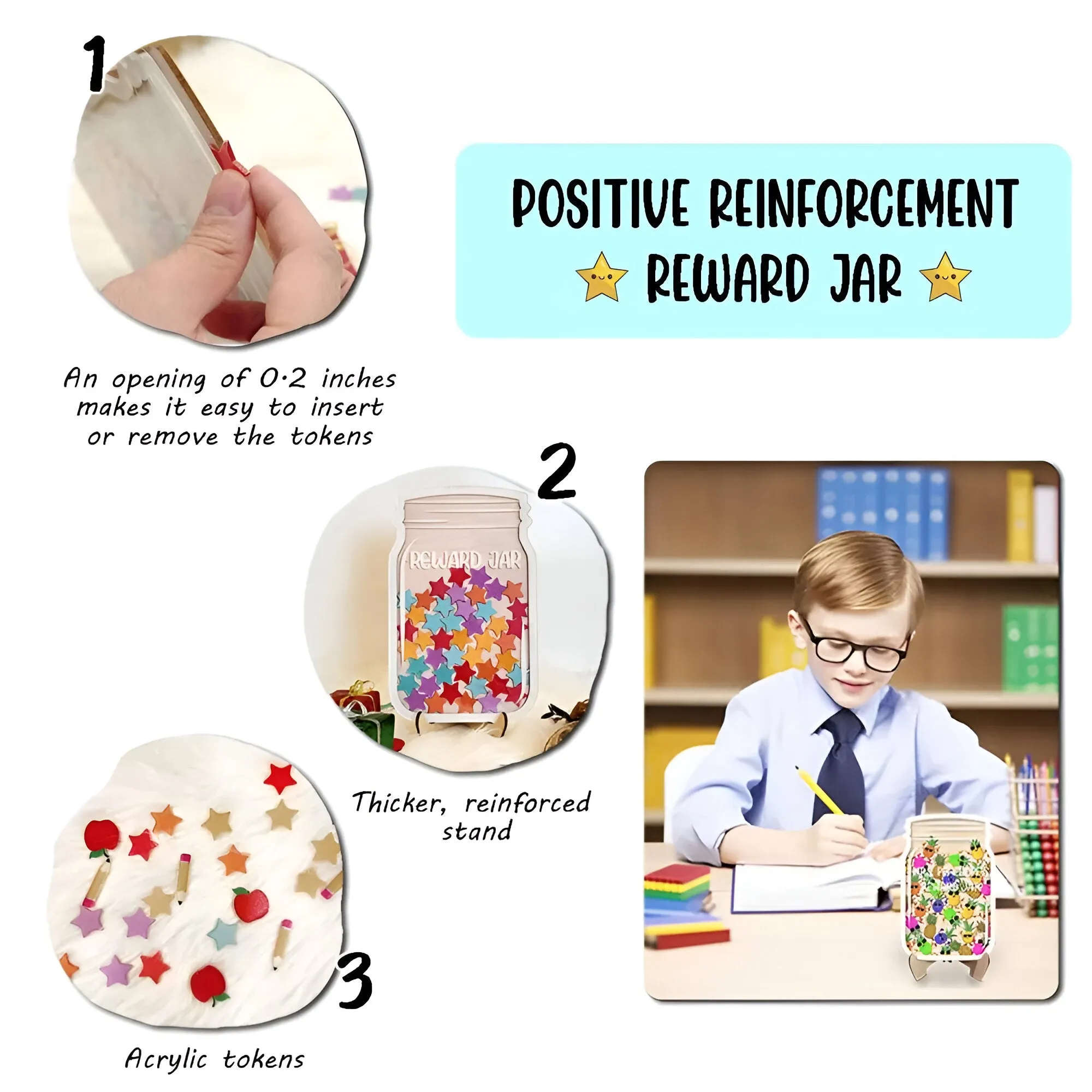 Custom Reward Jar For Kids, Personalized Reward Jar With Tokens Classroom Teacher Jar, Good Behavior Jar, Kindness Jar, Kids Behavior Jar rejar rejar1